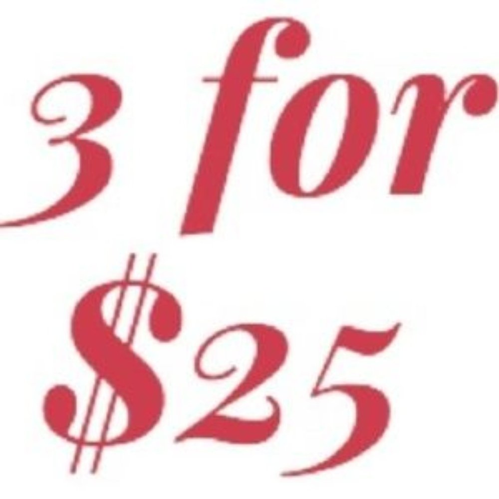 Almost EVERYTHING is 3 items for only $25